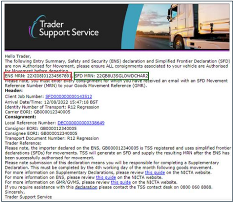 An example email with the MRN and information you require for GVMS, if you are submitting this information manually